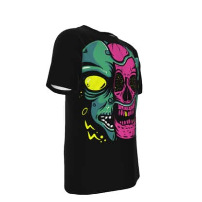 Right side view of Reptile Skull T-shirt showcasing the reptile skeleton design placement and fit.