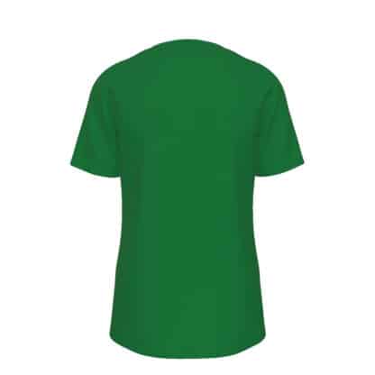 Back view of World's Richest Duck T-shirt with a plain green design