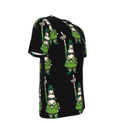 Right side view of Bagalitti All-Over Print Shirt showing the lively cartoon character and bold design wrapping around the shirt.