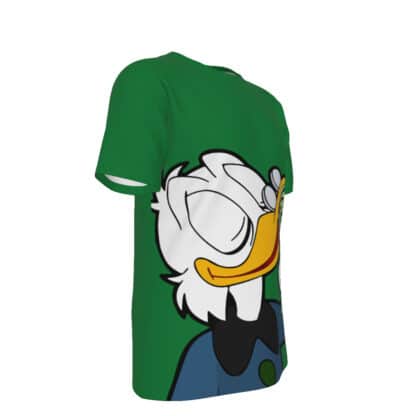 Right side view of World's Richest Duck T-shirt showcasing the fit and design placement.