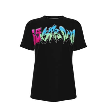 Front view of 55 Strong T-shirt featuring the logo in bold graffiti style.