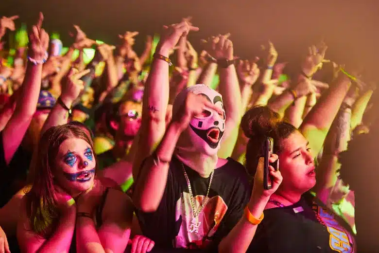 A crowd of juggalos at the gathering of the juggalos