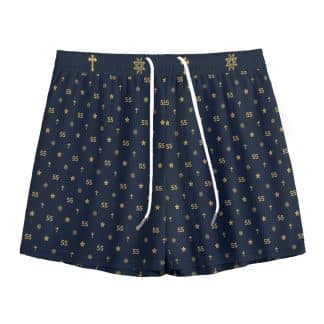 Front view of Louis 55 shorts emphasizing the stylish drawstring waistband and eye-catching pattern