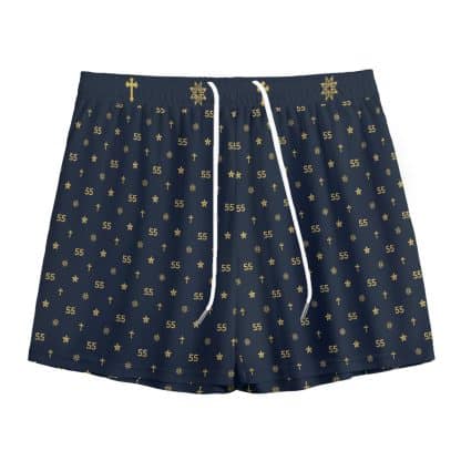 Front view of Louis 55 shorts emphasizing the stylish drawstring waistband and eye-catching pattern