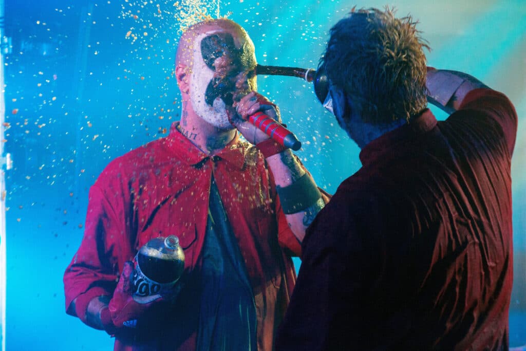 Insane Clown Posse performing live at a Psychopathic Records event.