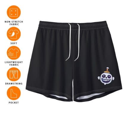 Creepboy Black Mesh Shorts – Bold Streetwear with Creepboy Logo on Left Leg