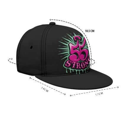55 Strong Drip Royale Black Flat Brim Hat – Bold Streetwear Cap