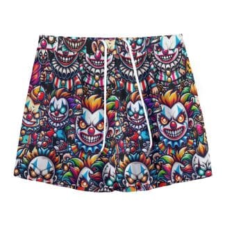 Little Evil Clowns Mesh Shorts - Zoomed-In Pattern Details