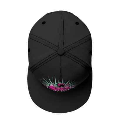 Top View of 55 Strong Drip Royale Black Flat Brim Hat with Structured Fit
