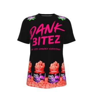 Dank Flamingo x Dank Bitez THCA All-Over Print T-Shirt (Collaboration)