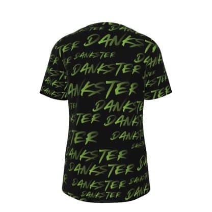 Dank Flamingo “Dankster” Green All-Over Print T-Shirt (Collaboration) - Image 2