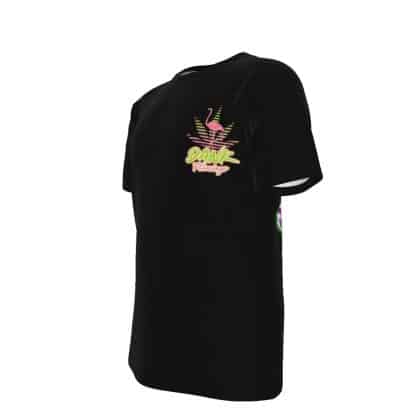 Dank Flamingo “Neon Channel Logo” Black T-Shirt (Collaboration) - Image 4