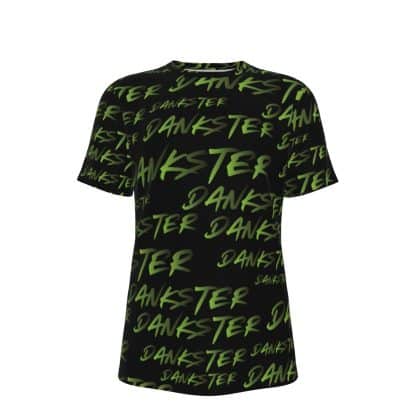 Dank Flamingo “Dankster” Green All-Over Print T-Shirt (Collaboration)