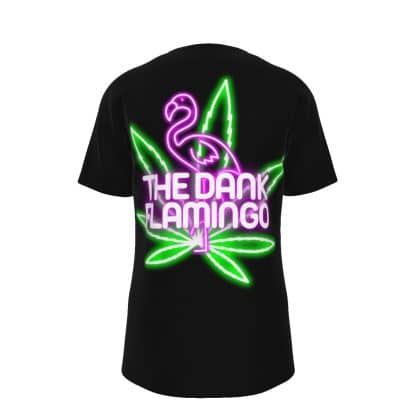 Dank Flamingo “Neon Channel Logo” Black T-Shirt (Collaboration) - Image 2