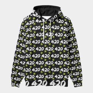 Dank Flamingo “420 Leaf” All-Over Print Hoodie (Collaboration)