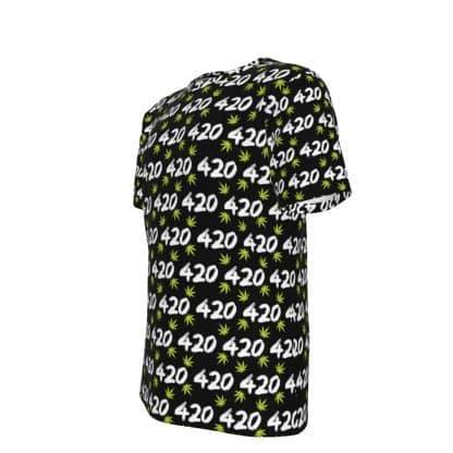 Dank Flamingo “420 Leaf” All-Over Print T-Shirt (Collaboration) - Image 4